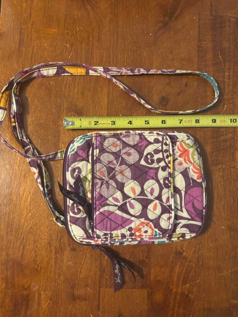 Vera Bradley Mini Hipster Crossbody purse in the Plum Crazy pattern - Picture 2 of 7